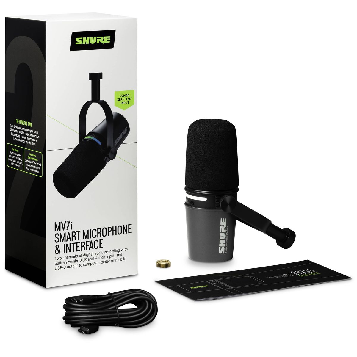 Microfone USB Com Interface de Audio Integrada MV7i - Shure-7